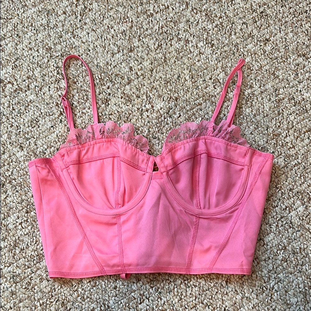 PLT Pink Lace Trim Bustier